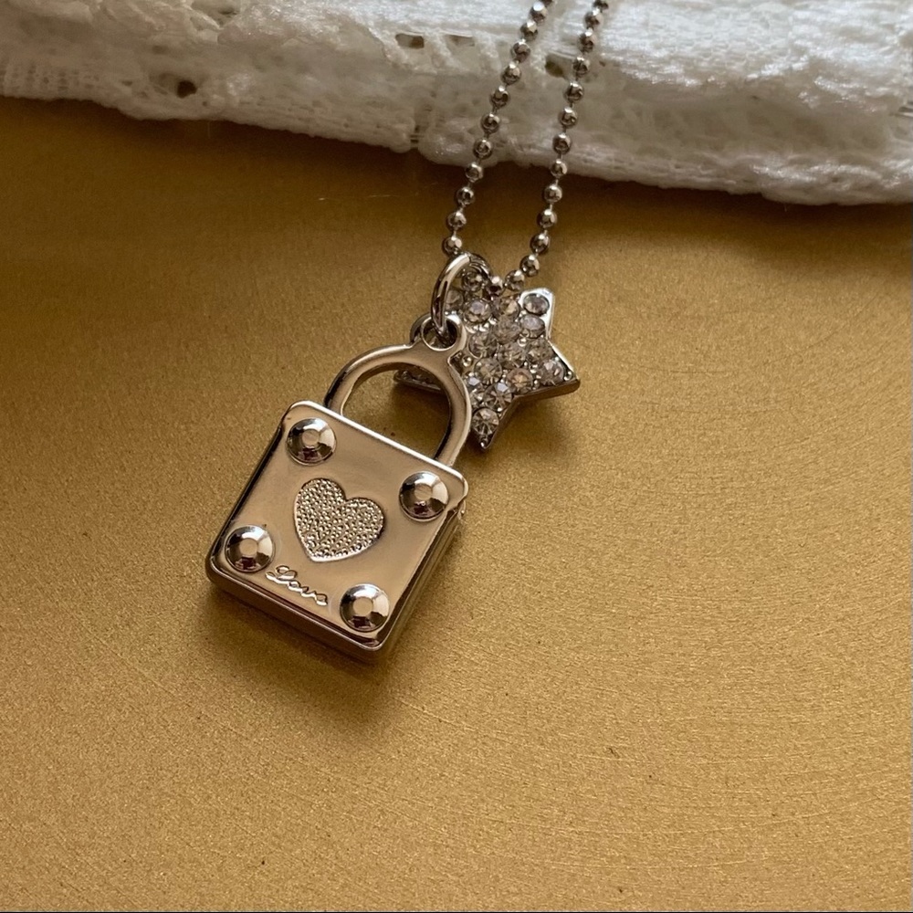 Gold Star and Heart Pendant Necklace